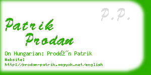 patrik prodan business card